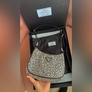 Prada Cleo Crystal Shoulder Bag